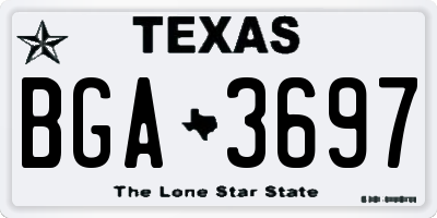 TX license plate BGA3697