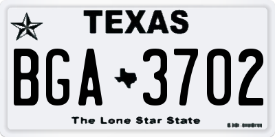 TX license plate BGA3702