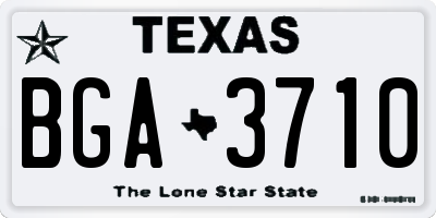 TX license plate BGA3710