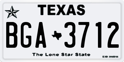 TX license plate BGA3712