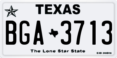 TX license plate BGA3713
