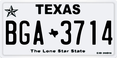 TX license plate BGA3714