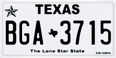 TX license plate BGA3715