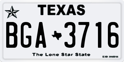 TX license plate BGA3716