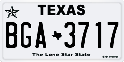 TX license plate BGA3717
