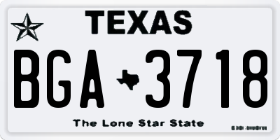 TX license plate BGA3718