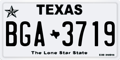TX license plate BGA3719