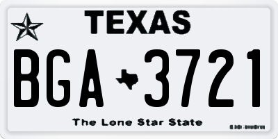 TX license plate BGA3721