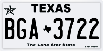 TX license plate BGA3722