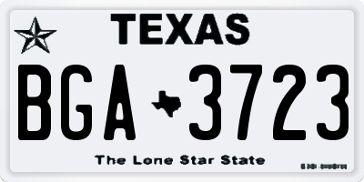 TX license plate BGA3723
