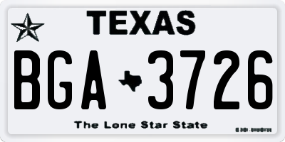 TX license plate BGA3726