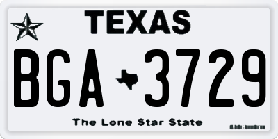 TX license plate BGA3729