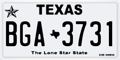 TX license plate BGA3731