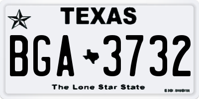 TX license plate BGA3732