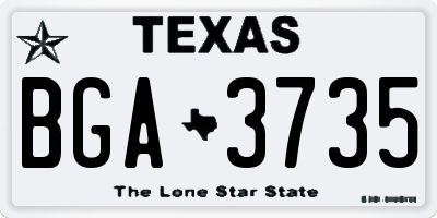 TX license plate BGA3735