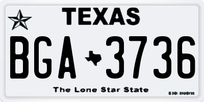 TX license plate BGA3736