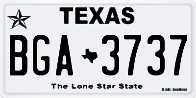 TX license plate BGA3737