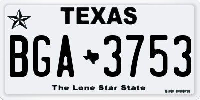 TX license plate BGA3753