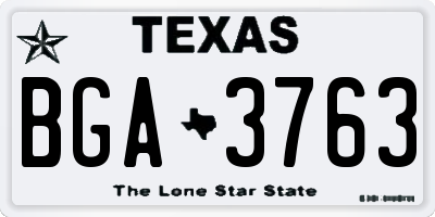 TX license plate BGA3763
