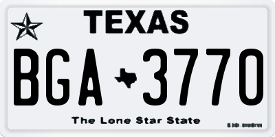 TX license plate BGA3770
