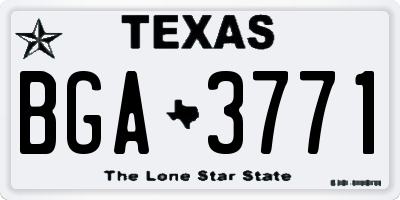 TX license plate BGA3771