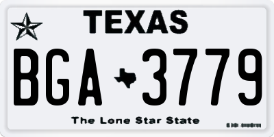 TX license plate BGA3779
