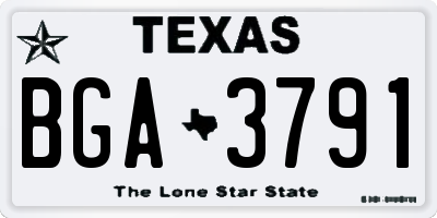 TX license plate BGA3791