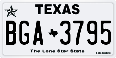 TX license plate BGA3795