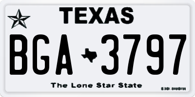 TX license plate BGA3797