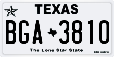 TX license plate BGA3810
