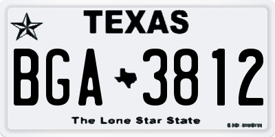 TX license plate BGA3812