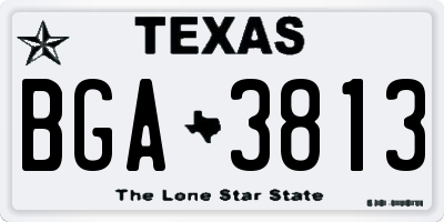 TX license plate BGA3813