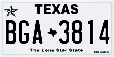 TX license plate BGA3814