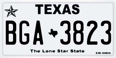 TX license plate BGA3823
