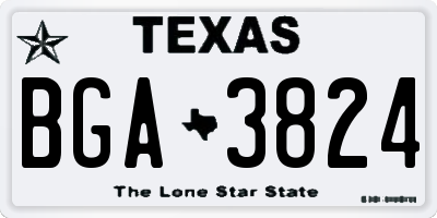 TX license plate BGA3824