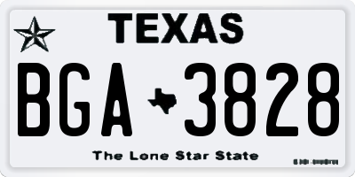 TX license plate BGA3828
