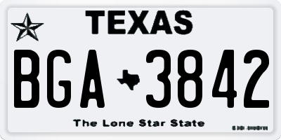 TX license plate BGA3842