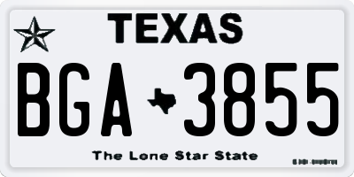 TX license plate BGA3855