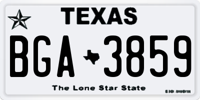 TX license plate BGA3859