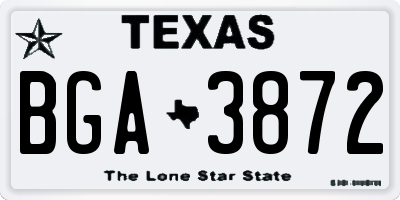 TX license plate BGA3872