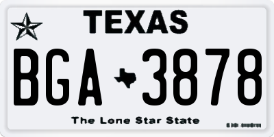 TX license plate BGA3878