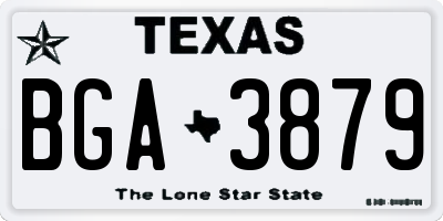 TX license plate BGA3879