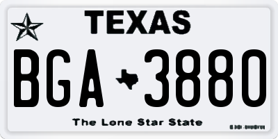 TX license plate BGA3880