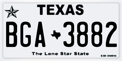 TX license plate BGA3882