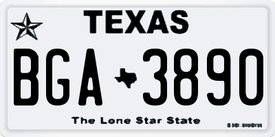 TX license plate BGA3890