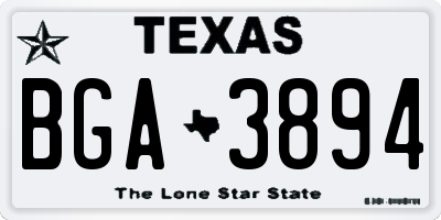 TX license plate BGA3894