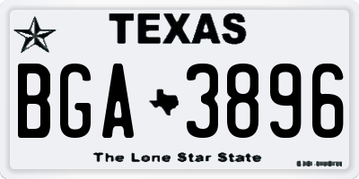 TX license plate BGA3896
