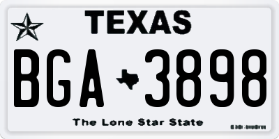 TX license plate BGA3898