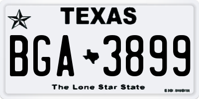 TX license plate BGA3899