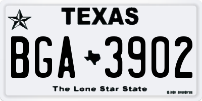 TX license plate BGA3902